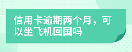 信用卡逾期两个月，可以坐飞机回国吗