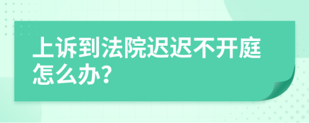 上诉到法院迟迟不开庭怎么办？