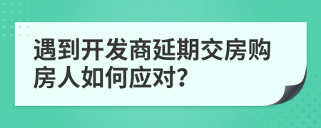 遇到开发商延期交房购房人如何应对？