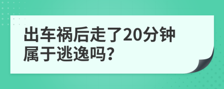 出车祸后走了20分钟属于逃逸吗？