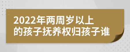 2022年两周岁以上的孩子抚养权归孩子谁