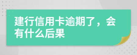 建行信用卡逾期了，会有什么后果