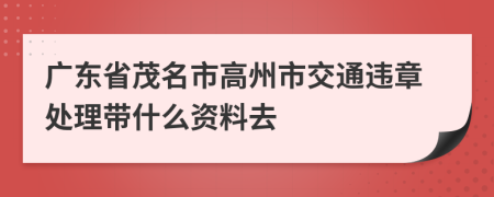 广东省茂名市高州市交通违章处理带什么资料去