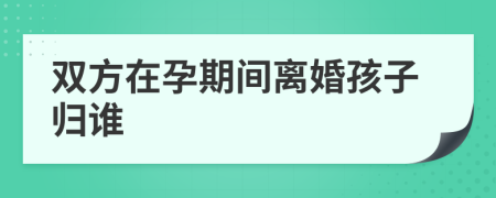 双方在孕期间离婚孩子归谁