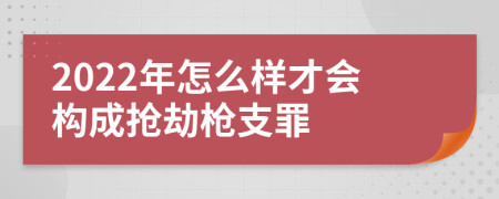 2022年怎么样才会构成抢劫枪支罪