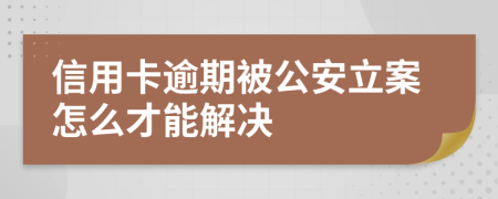 信用卡逾期被公安立案怎么才能解决
