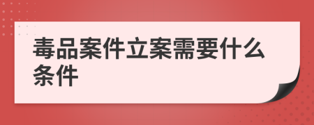 毒品案件立案需要什么条件