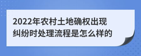 2022年农村土地确权出现纠纷时处理流程是怎么样的