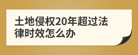 土地侵权20年超过法律时效怎么办