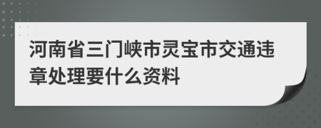 河南省三门峡市灵宝市交通违章处理要什么资料