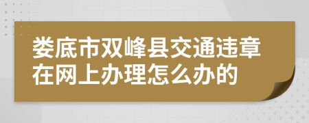 娄底市双峰县交通违章在网上办理怎么办的