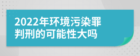 2022年环境污染罪判刑的可能性大吗