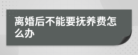 离婚后不能要抚养费怎么办