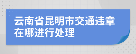 云南省昆明市交通违章在哪进行处理