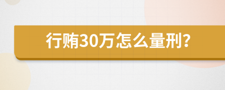 行贿30万怎么量刑？