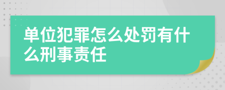 单位犯罪怎么处罚有什么刑事责任