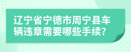 辽宁省宁德市周宁县车辆违章需要哪些手续？