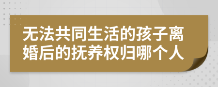 无法共同生活的孩子离婚后的抚养权归哪个人