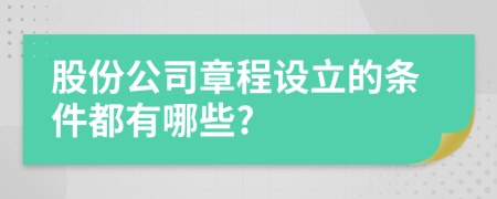 股份公司章程设立的条件都有哪些?