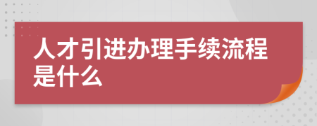 人才引进办理手续流程是什么