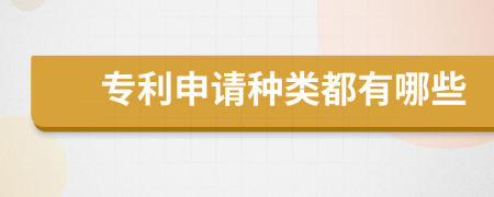 专利申请种类都有哪些