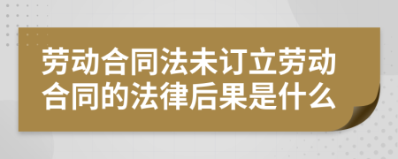 劳动合同法未订立劳动合同的法律后果是什么