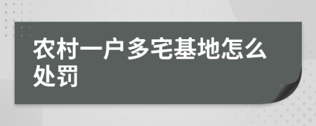 农村一户多宅基地怎么处罚