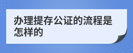 办理提存公证的流程是怎样的