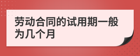 劳动合同的试用期一般为几个月