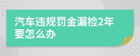 汽车违规罚金漏检2年要怎么办