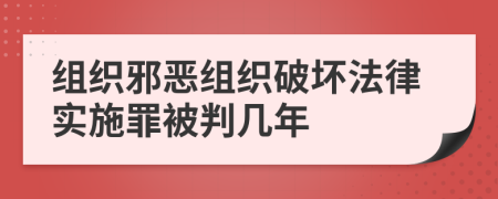 组织邪恶组织破坏法律实施罪被判几年