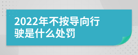 2022年不按导向行驶是什么处罚