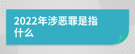 2022年涉恶罪是指什么