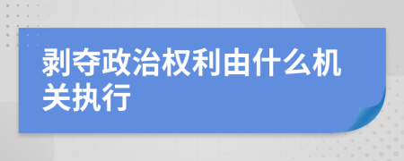 剥夺政治权利由什么机关执行