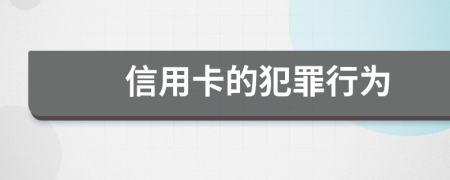 信用卡的犯罪行为