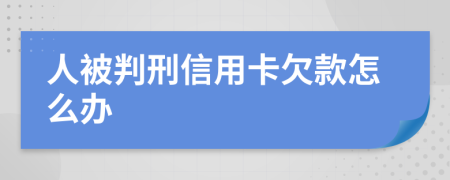 人被判刑信用卡欠款怎么办