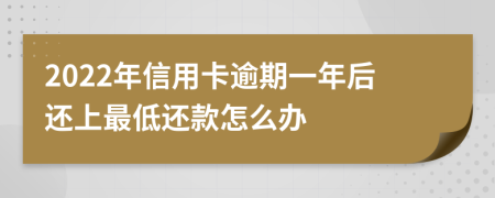 2022年信用卡逾期一年后还上最低还款怎么办