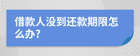 借款人没到还款期限怎么办?