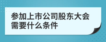 参加上市公司股东大会需要什么条件