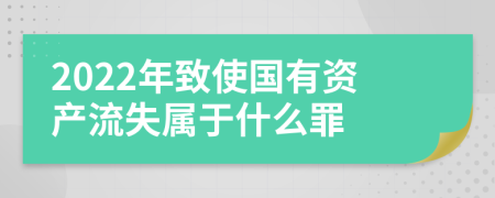 2022年致使国有资产流失属于什么罪