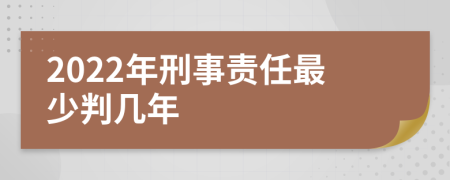 2022年刑事责任最少判几年