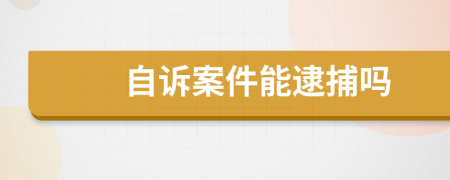 自诉案件能逮捕吗