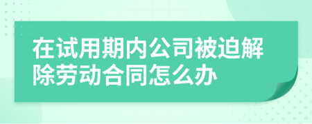 在试用期内公司被迫解除劳动合同怎么办