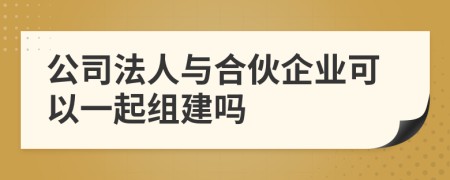 公司法人与合伙企业可以一起组建吗