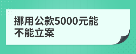 挪用公款5000元能不能立案