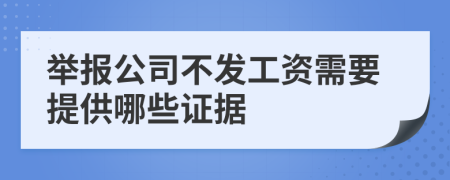 举报公司不发工资需要提供哪些证据