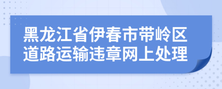 黑龙江省伊春市带岭区道路运输违章网上处理