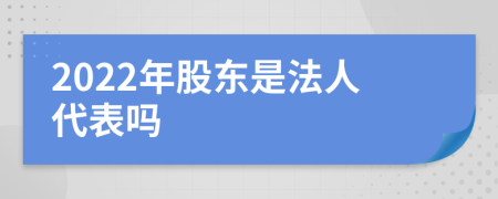 2022年股东是法人代表吗