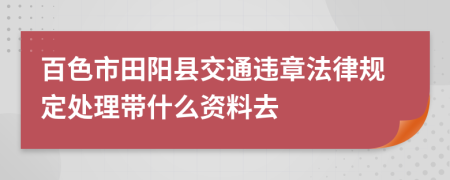 百色市田阳县交通违章法律规定处理带什么资料去