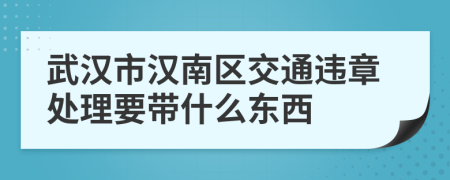 武汉市汉南区交通违章处理要带什么东西